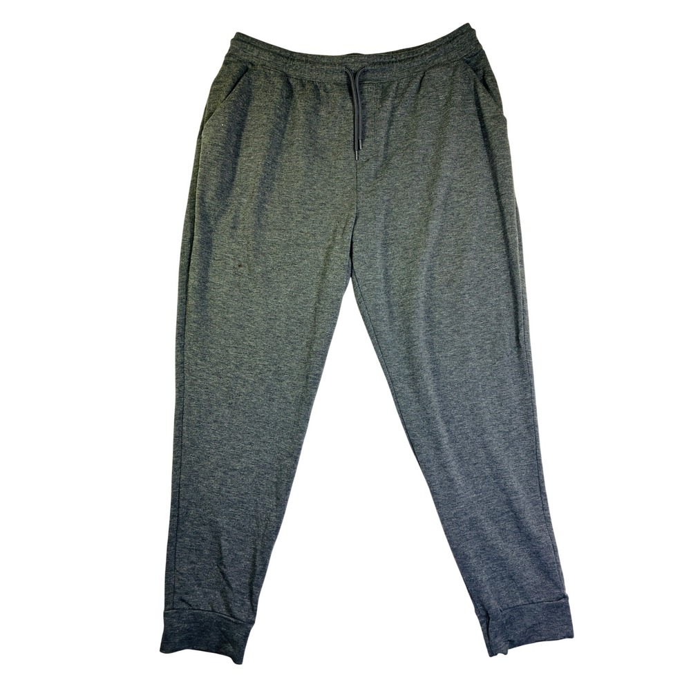 Athletic Works Mens XL Gray Heathered Jogger Sweatpants Elastic Waist Drawstring